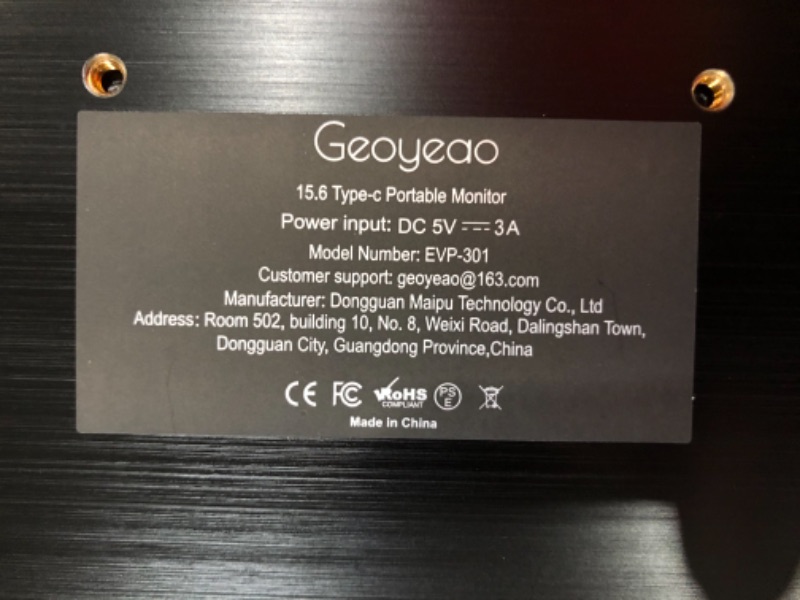 Photo 3 of Geoyeao 15.6" Portable Monitor EVP-301 
does turn on
