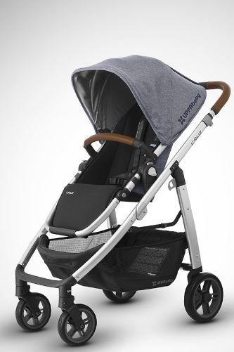 Photo 4 of 2018 UPPABaby Cruz Stroller - Gregory (Blue Melange/Silver/Saddle Leather) 
