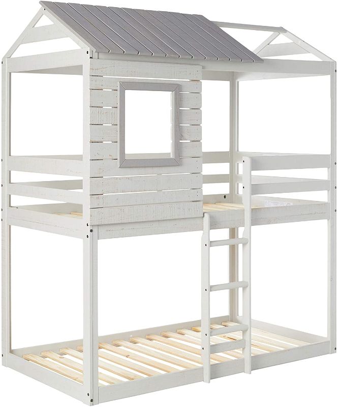 Photo 1 of BOX 3/3 ONLY - DONCO kids Deer Blind Bunk Loft Bed, Twin/Twin, Light Grey
