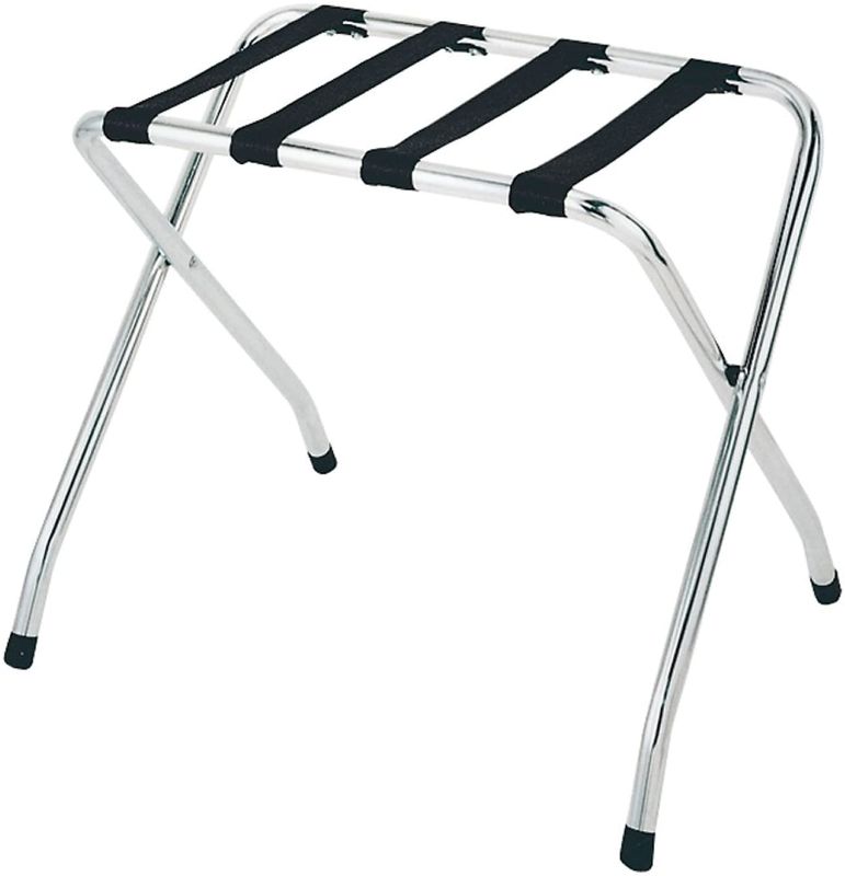 Photo 1 of AMENITIES DEPOT Folding Chrome Stainless Steel Luggage Rack Without Back?2-Pack
