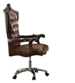 Photo 1 of Acme 92282 Versailles cherry oak finish wood detailed carvings ornate office chair
