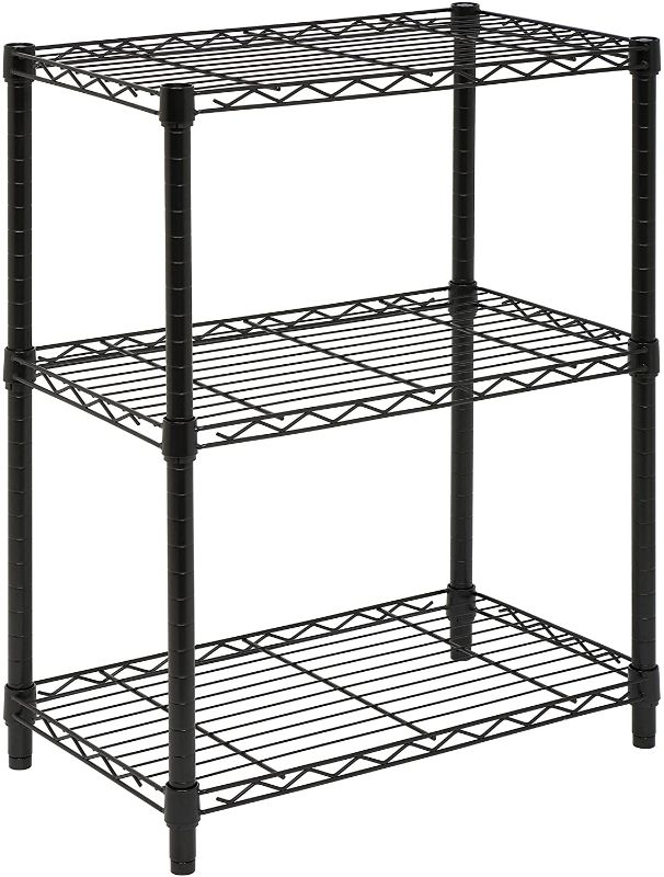 Photo 1 of  3-Tier Heavy Duty METAL WARDROBE Shelving Unit, GREY, PREVIOUSLY OPENED, PLEASE SEE PHOTOS, COSMETIC WEAR
SLIGHTLY BENT