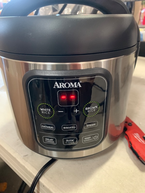 Photo 1 of Aroma Housewares ARC-994SB 2O2O Model Rice & Grain Cooker Slow Cook, Steam, Oatmeal, Risotto, 8-cup cooked/4-cup uncooked/2Qt, Stainless Steel
