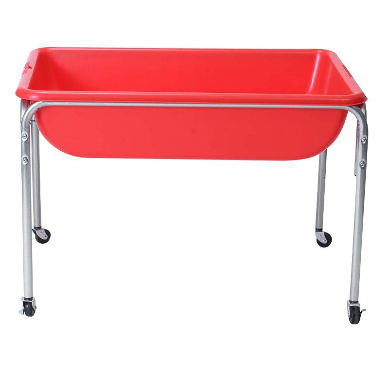 Photo 1 of Children's Factory 24" Large Sensory Table, Preschool/Homeschool/Playroom, Indoor/Outdoor Play Equipment, Toddler Sand and Water Activity, Red (1133-24)
