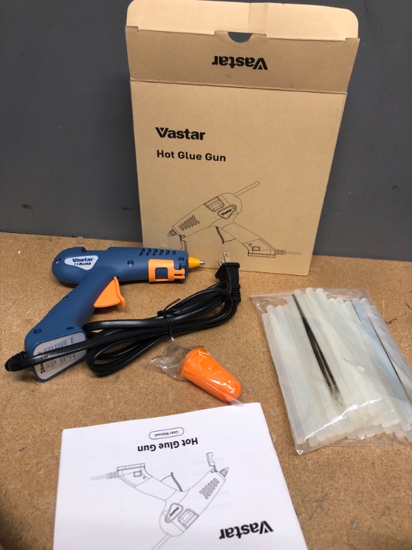 Photo 2 of 60W Hot Glue Gun, Vastar 6 in 1 Glue Gun for Crafts with Tweezers, 30PCS Glue Sticks and Finger Cots, Fast Heating 329°F/165°C Drip-Proof Hot Glue Kit, Used for Artwork, DIY, Home Maintenance, Glass