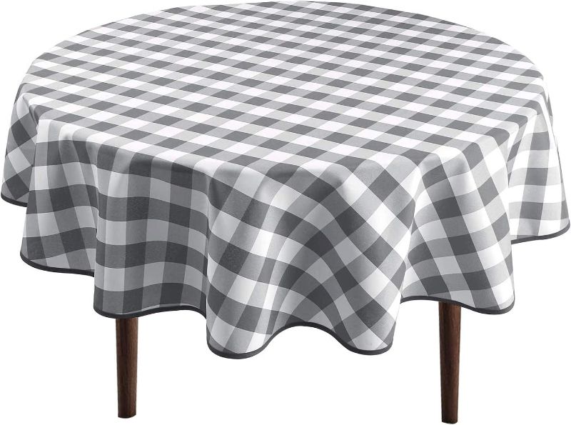 Photo 1 of ***2 Pack*** Eternal Beauty 52" Round Table Cloth (Grey Plaid)