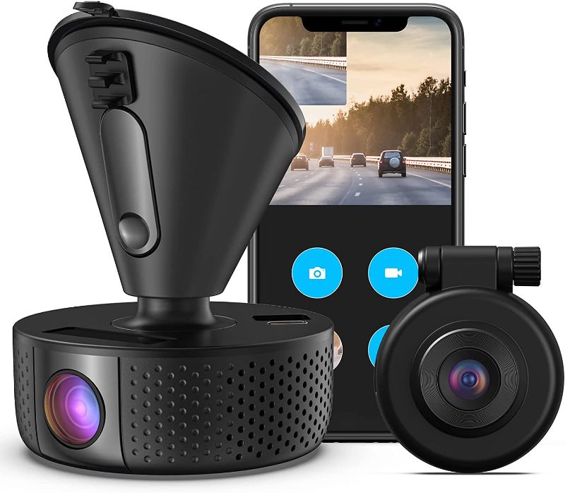 Photo 1 of Dual Dash Cam, SAMOMO 1080P Front and Rear Dash Cam, 2.5K 1440P Single Front Car Camera, Infrared Night Vision, Parking Mode, G-Sensor, WDR, Loop Recording, Built-in Wi-Fi, App, GPS…