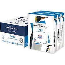 Photo 1 of Hammermill Printer Paper, 20 lb Copy Paper, 8.5 x 11 - 8 Packs (3,200 Sheets) - 92 Bright, Made in the USA DAMAGED, PLEASE SEE PHOTOS 
