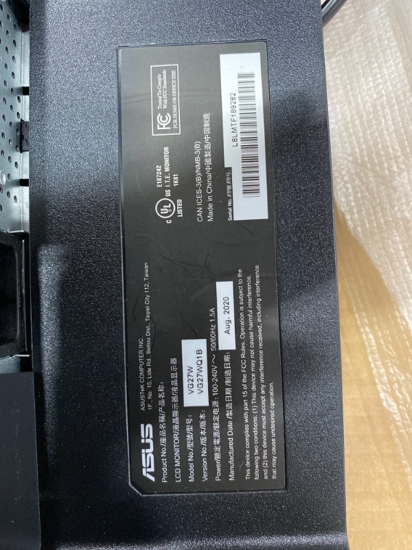 Photo 1 of ASUS TUF Gaming 27" 16:9 Curved 165 Hz FreeSync QHD VA Gaming Monitor AS IS USED, FUNCTIONAL, MISSING HARDWARE
