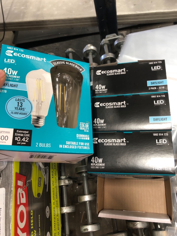 Photo 2 of 40-Watt Equivalent ST19 Dimmable Clear Glass Filament Vintage Edison LED Light Bulb Daylight (8-Pack)