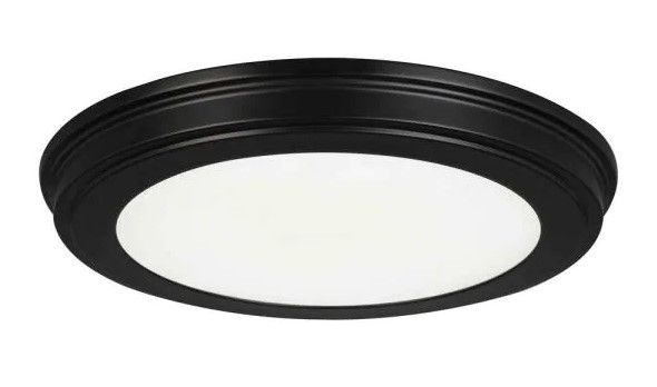 Photo 1 of 13 in. Matte Black Selectable LED Flush Mount
