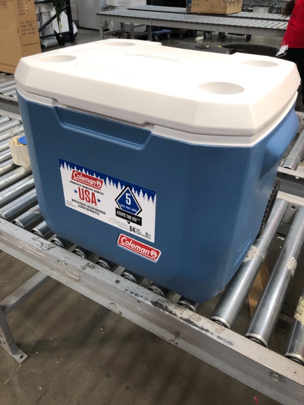 Photo 2 of *USED*
Coleman Portable Cooler with Wheels | Xtreme Wheeled Cooler, 50-Quart, 22.44 x 17.32 x 17.32 inches

