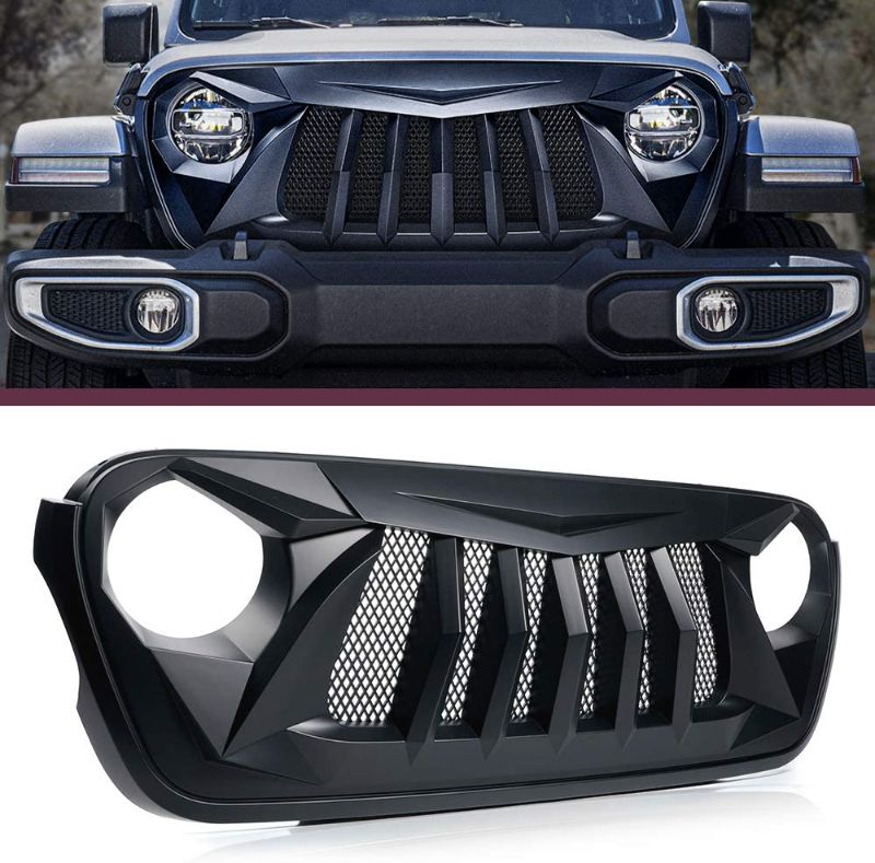 Photo 1 of *SEE last picture for damage*
Lupar Front Grill for 2018 2019 2020 2021 Jeep Wrangler JL JT Rubicon Sahara Sport, Matte Black Mesh JL JT Grille
