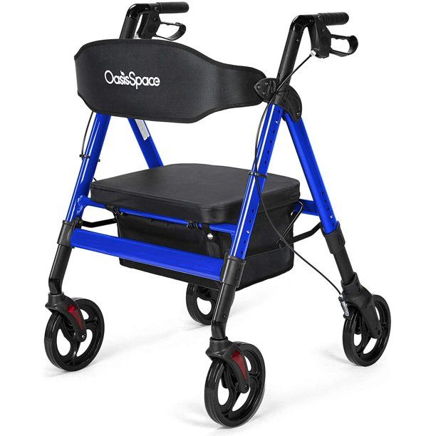 Photo 1 of *USED*
Oasisspace Heavy Duty Rollator Walker Bariatric Rollator Walker with Large Seat for Seniors Support up 500 lbs (Blue), 25.5" x 20.6" x 9
