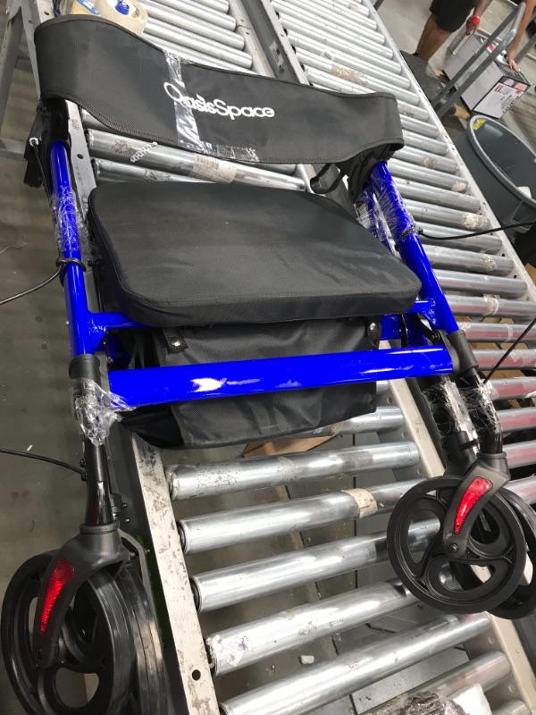 Photo 2 of *USED*
Oasisspace Heavy Duty Rollator Walker Bariatric Rollator Walker with Large Seat for Seniors Support up 500 lbs (Blue), 25.5" x 20.6" x 9
