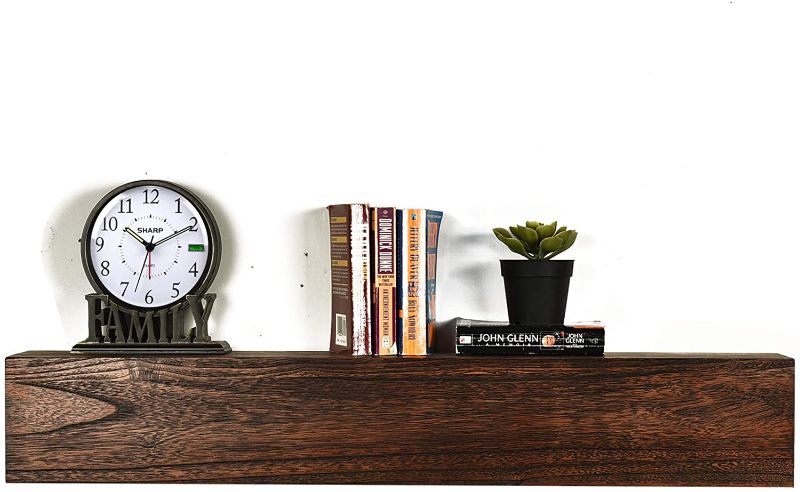 Photo 1 of  High Dylan Rustic Floating Shelf Reclaimed Wood Wall Shelf Fireplace Mantel Shelf Wall Mounted,Walnut 48"