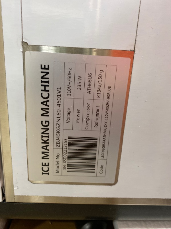 Photo 4 of ***PARTS ONLY/AS-IS/NO RETURNS*** 110v Commercial Ice Maker 100lbs/24h With 45lbs Storage Capacity Stainless Steel
