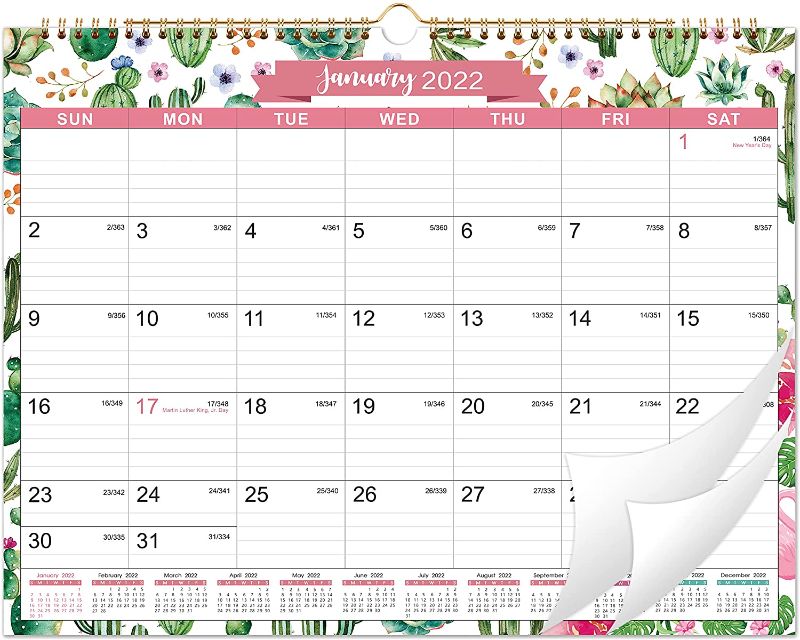 Photo 1 of 2021 Calendar - Wall Calendar from July 2021 - December 2022 with Julian Dates, 11.5" x 15", Two-Wire Binding, Ruled Blocks Perfect for Planning and Organizing for Home or Office
(6 PACK)