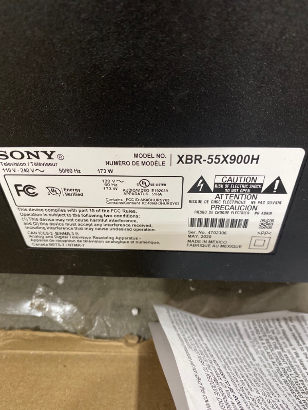 Photo 2 of ***PARTS ONLY/AS-IS/NO RETURNS*** Sony 55" Class 4K UHD LED Android Smart TV HDR Bravia 900H Series XBR55X900H