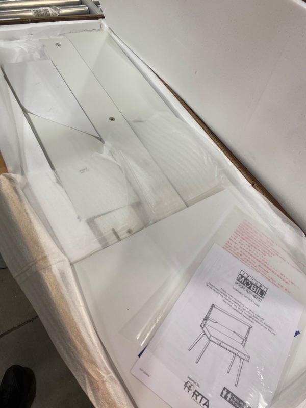 Photo 2 of ***BOX 2 of 2*** Computer Desk with Storage and Magnetic Dry Erase White Board White - Techni Mobili