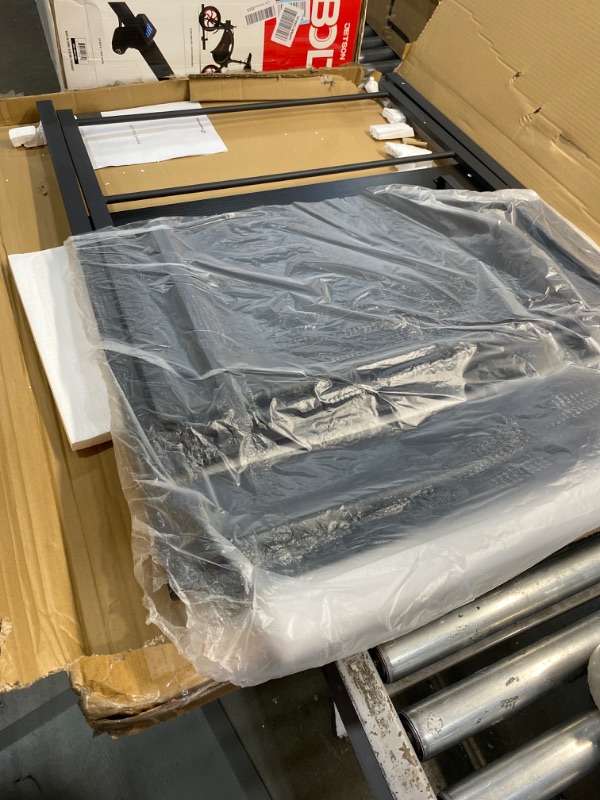 Photo 1 of GreenForest Folding Desk, 2 Tier Computer Desk with Shelf Space Saving Laptop Study Table No Assembly Needed, Black
