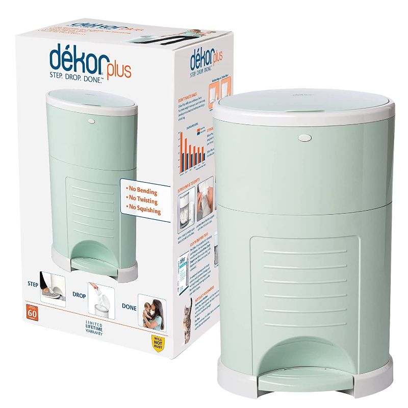 Photo 1 of Dekor Plus Hands-Free Diaper Pail | Soft Mint | Easiest to Use | Just Step – Drop – Done | Doesn’t Absorb Odors | 20 Second Bag Change | Most Economical Refill System |Great for Cloth Diapers
