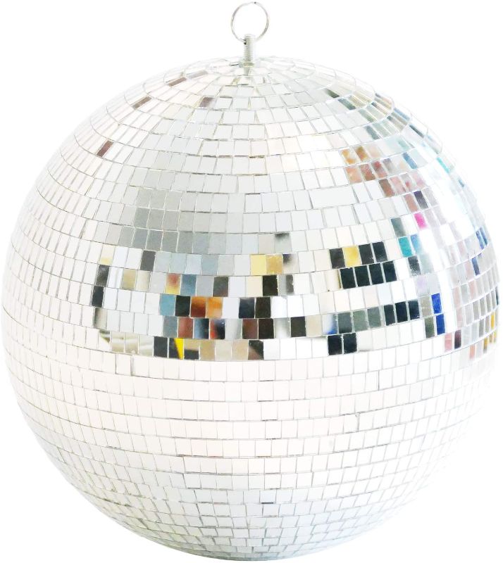 Photo 1 of 12 Inch Mirror Ball Hanging Disco Lighting Ball for DJ Club Stage Bar Party Wedding Holiday Decoration