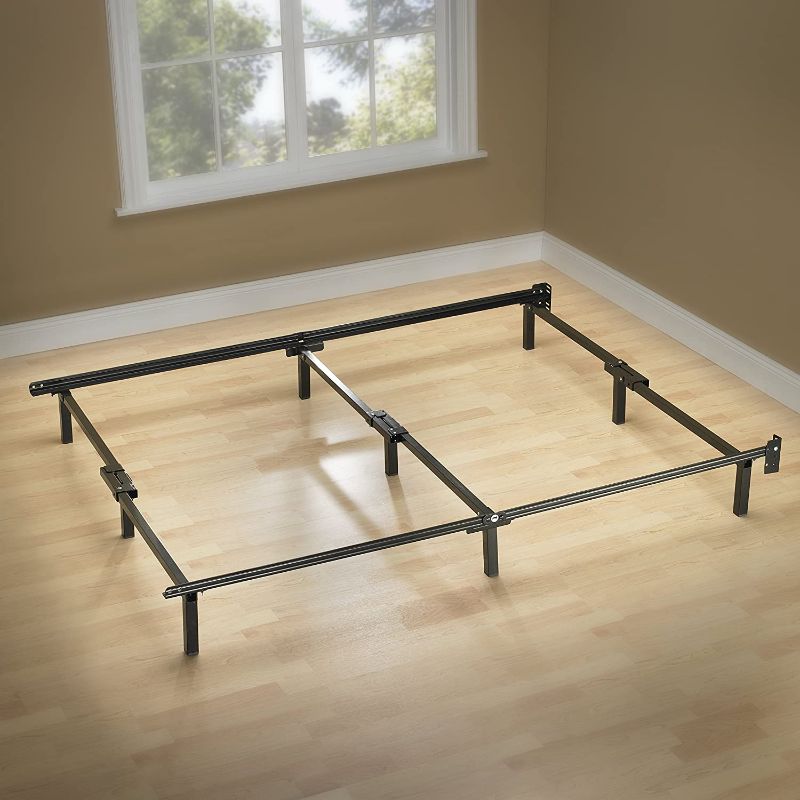 Photo 1 of *USED*
*MISSING hardware and manual* 
ZINUS Compack Metal Bed Frame / 7 Inch Support Bed Frame for Box Spring and Mattress Set, Black, QUEEN
