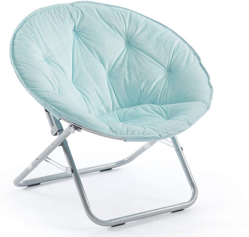 Photo 1 of *USED*
Urban Shop Micromink Saucer Chair, Light Blue Mint, 29.5"H x 32"W x 27"D