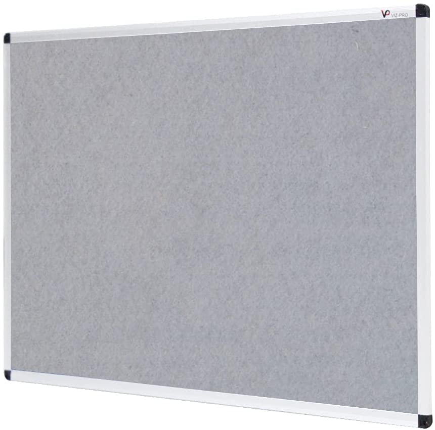 Photo 1 of *USED*
VIZ-PRO Notice Board Felt Gray, 36 X 24 Inches, Silver Aluminum Frame
