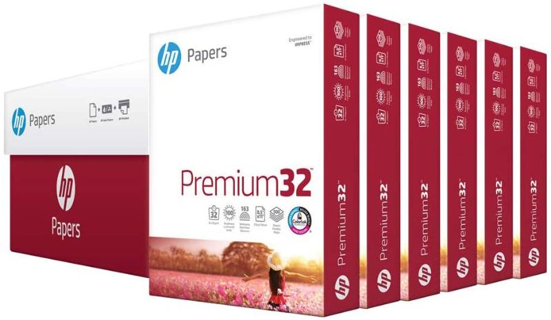 Photo 1 of *previously opened*
HP Printer Paper | 8.5 x 11 Paper | Premium 32 lb | 6 Pack - 1800 Sheets | 100 Bright | Made in USA - FSC Certified | 113100C
