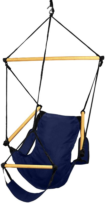 Photo 1 of *SEE last picture for damage*
Hammaka Cradle Chair - Blue, 46 x 32 x 36 inches

