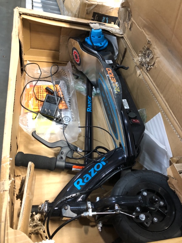 Photo 2 of ***PARTS ONLY***
Razor Power Core E100 Kids Motorized Electric Powered Kick Start Scooter, Blue, 8" Air-Filled Tire