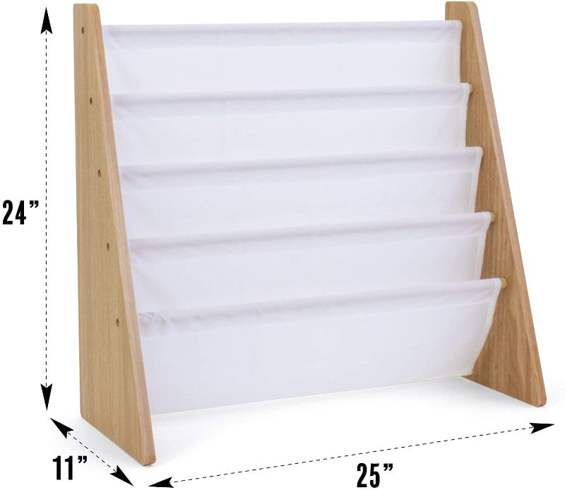 Photo 1 of *MISSING poles*
Humble Crew, Natural/White Kids Book Rack Storage Bookshelf with Deep Sleeves, Universal
