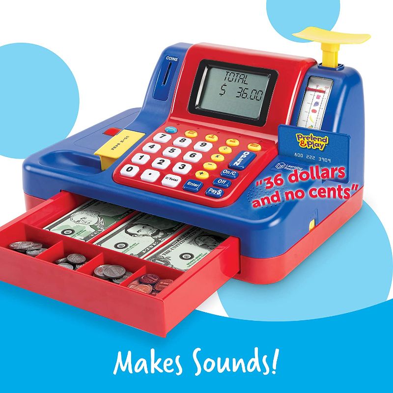 Photo 1 of *MISSING credit card, coupon card and scale top piece*
Learning Resources Pretend & Play Teaching Cash Register, Talking Register, Counting Activities, Money Management, 73 Piece Set, Ages 3+

