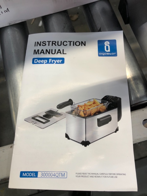 Photo 5 of *MISSING hardware, SEE last picture*
Aigostar Deep Fryer, Electric Deep Fat Fryers with Baskets, 3 Liters Capacity Oil Frying Pot with View Window, 1650W Ushas
