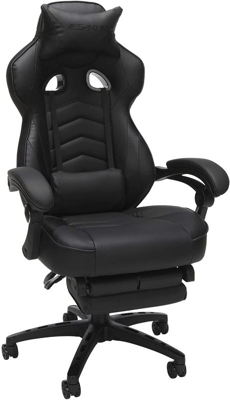Photo 1 of *USED*
*MISSING a wheel, hardware and manual* 
Respawn 110 Racing Style Reclining Gaming Chair with Footrest (Black)
