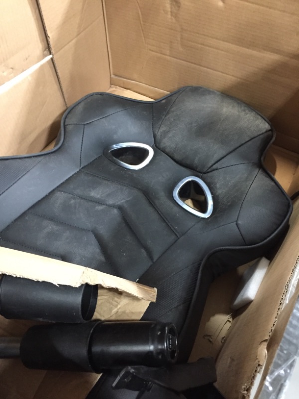 Photo 2 of *USED*
*MISSING a wheel, hardware and manual* 
Respawn 110 Racing Style Reclining Gaming Chair with Footrest (Black)