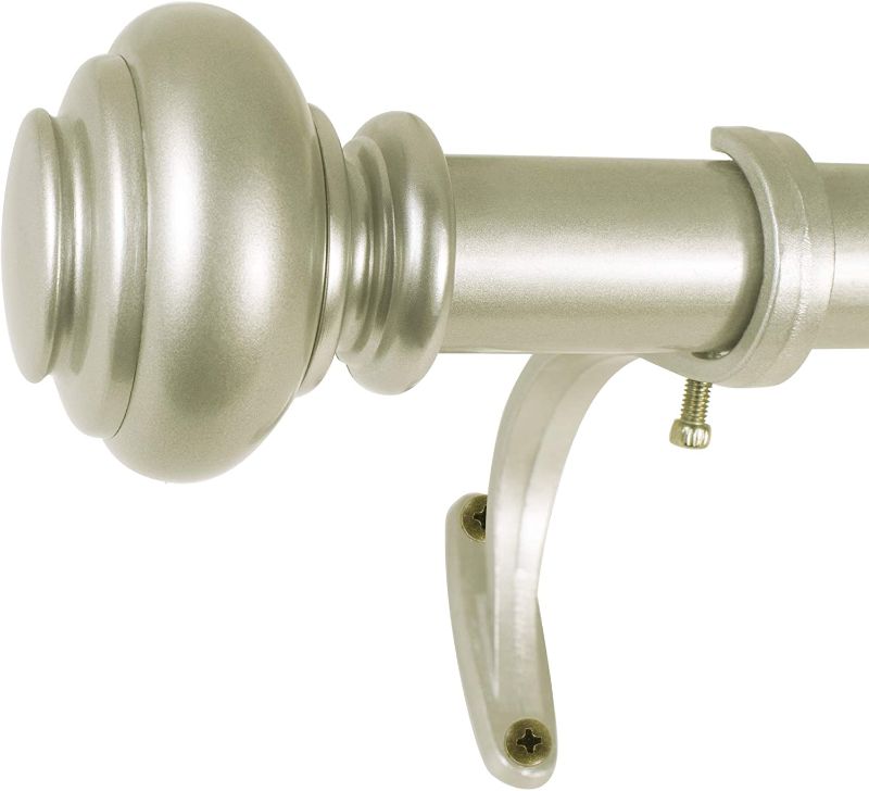 Photo 1 of *SEE last picture for damage*
Decopolitan 1" Urn Curtain rod set, 72-144-Inch, Light Gold

