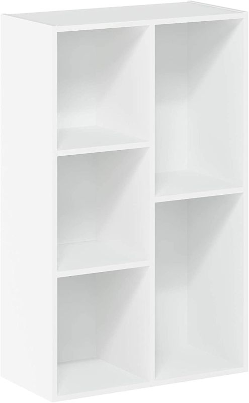 Photo 1 of *SEE last picture for damage*
Furinno 5-Cube Reversible Open Shelf, White, ?19.5 x 9.4 x 31.5 inches
