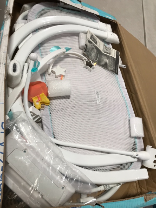 Photo 1 of Fisher-Price Soothing Motions Bassinet Windmill, Baby Cradle with sway Motion, Light Projection, Overhead Mobile, Vibrations and Music
