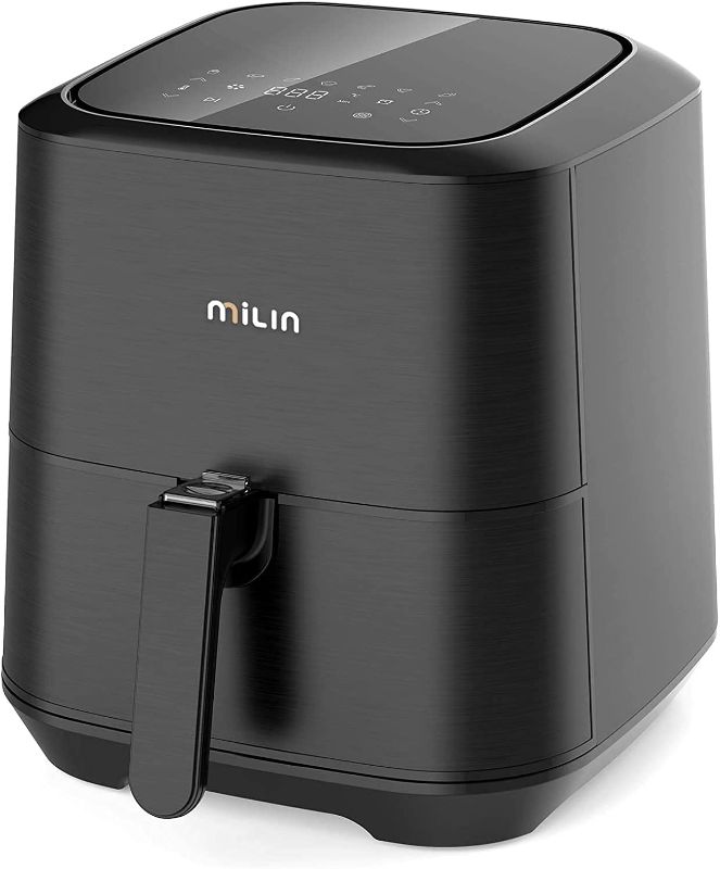 Photo 1 of Air Fryer, Milin 1700w XL Air Fryer with 100 Recipes Cookbook, LED Touch Screen Electric Hot Air Fryer Oven with 7 Presets, 5.8 QT Digital Air Fryer with 7 Presets, Non-stick Oilless Cooker POWERS ON