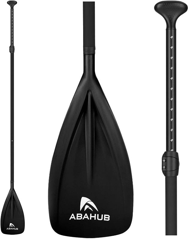 Photo 1 of Abahub 3-Piece SUP Paddles, Lightweight Stand-up Paddle Oars for Paddleboard, Adjustable Aluminum Alloy PU Coated Shaft 68" - 84", Black