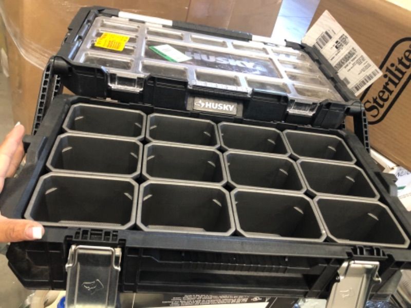 Photo 1 of Husky 230379 22 in. 22-Compartment Connect Cantilever Organizer for Small Parts Organizer
