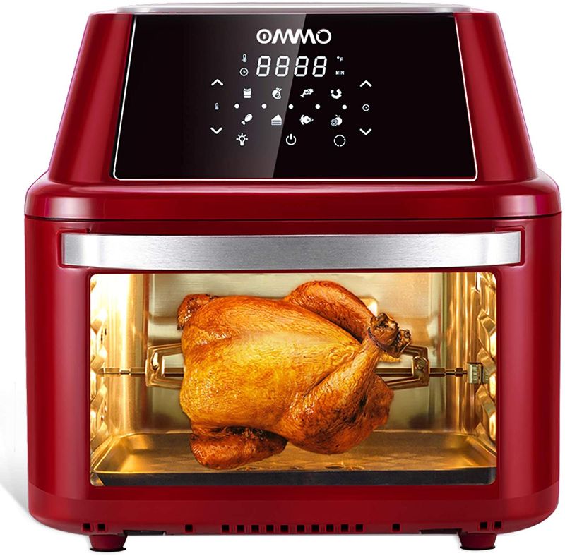 Photo 1 of Air Fryer Oven 17 Quart, OMMO Toaster Oven Air Fryer with Rotisserie & Dehydrator, 1800W Toaster Ovens Countertop Air Fryers Combo, 8-in-1, with LCD Digital Touch Screen, 7 Accessories & 40+ Recipes