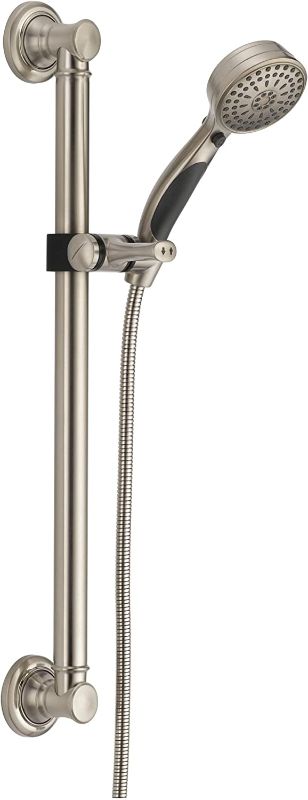 Photo 1 of Delta Faucet 9-Spray ADA-Compliant Slide Bar Hand Held Shower with Hose, Stainless 51900-SS
