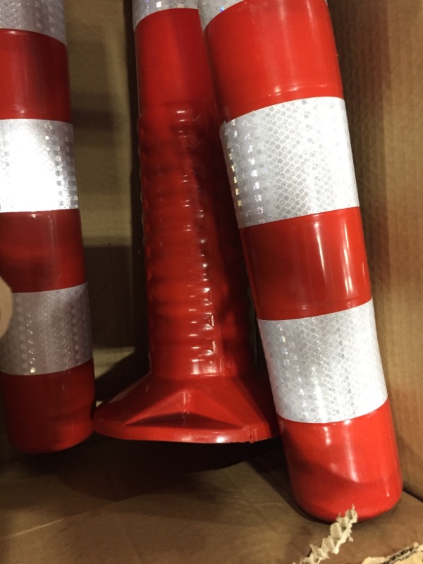 Photo 4 of 4PCS 28" Grab Delineator Post Safety Traffic Cones Road Parking Cones with Re...
