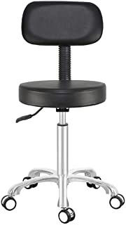 Photo 1 of Antlu Rolling Adjustable Stool Drafting Chair for Office Shop Kitchen Medical Salon,Swivel Stool with Wheels and Back (Black, Without Foot Ring)
