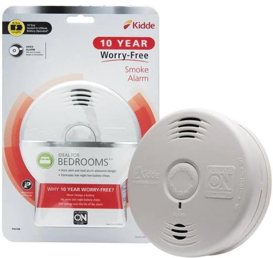 Photo 1 of 10 Year Worry-Free Sealed Battery Smoke Detector with Photoelectric Sensor and Voice Alarm
