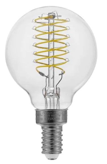 Photo 1 of 60-Watt Equivalent G16.5 Dimmable Fine Bendy Filament LED Vintage Edison Light Bulb in Soft White (2-Pack) - 4ct
